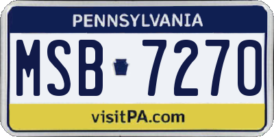 PA license plate MSB7270