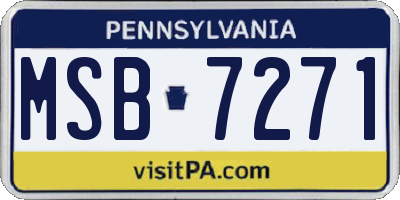 PA license plate MSB7271