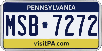PA license plate MSB7272