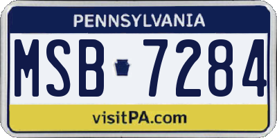 PA license plate MSB7284