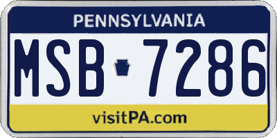 PA license plate MSB7286