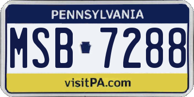 PA license plate MSB7288