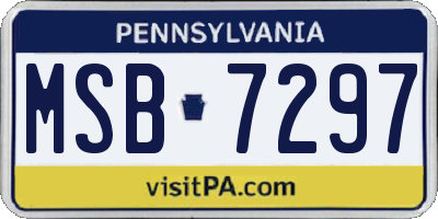 PA license plate MSB7297