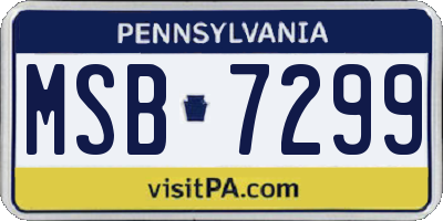 PA license plate MSB7299
