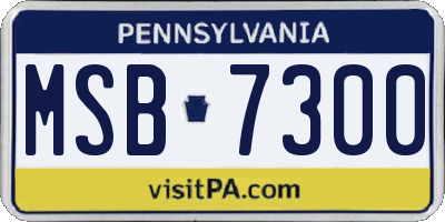 PA license plate MSB7300