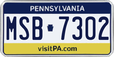 PA license plate MSB7302