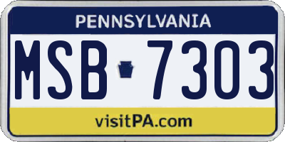 PA license plate MSB7303