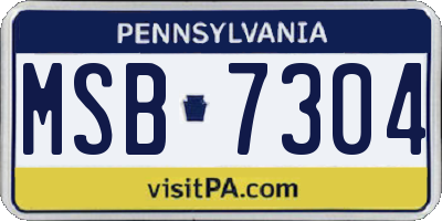 PA license plate MSB7304