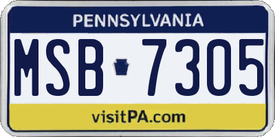 PA license plate MSB7305