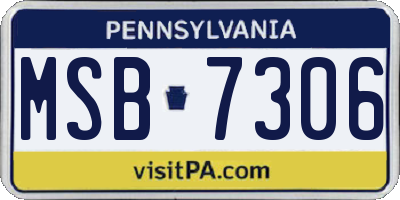 PA license plate MSB7306