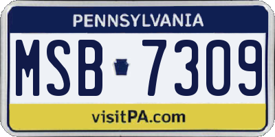 PA license plate MSB7309