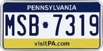 PA license plate MSB7319