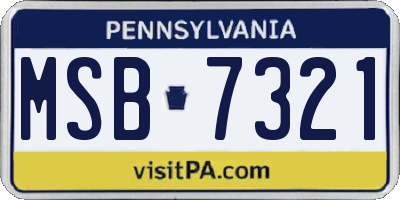 PA license plate MSB7321