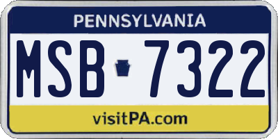 PA license plate MSB7322