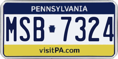 PA license plate MSB7324