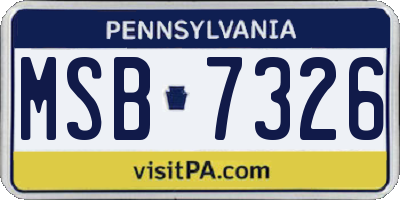 PA license plate MSB7326