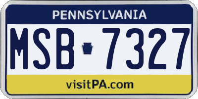 PA license plate MSB7327