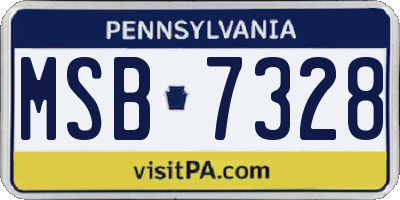 PA license plate MSB7328