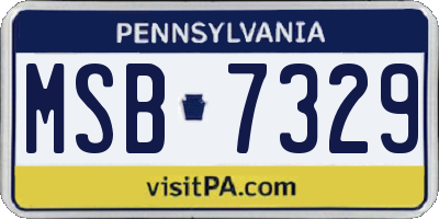 PA license plate MSB7329