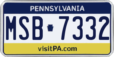 PA license plate MSB7332