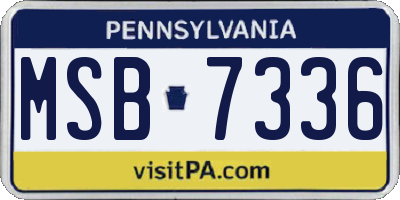 PA license plate MSB7336