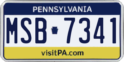 PA license plate MSB7341