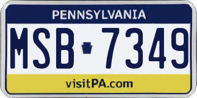 PA license plate MSB7349