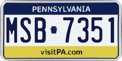 PA license plate MSB7351