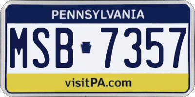 PA license plate MSB7357