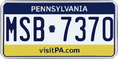 PA license plate MSB7370
