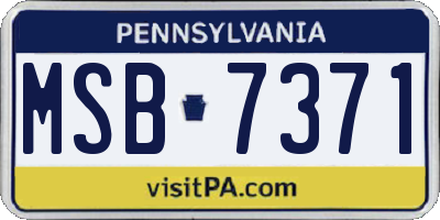 PA license plate MSB7371