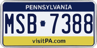 PA license plate MSB7388