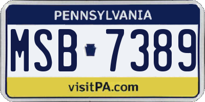 PA license plate MSB7389