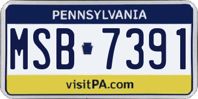 PA license plate MSB7391