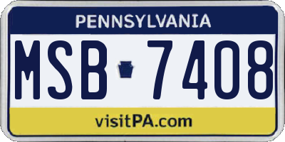 PA license plate MSB7408