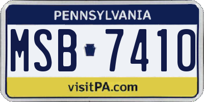PA license plate MSB7410