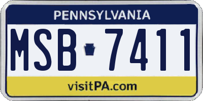 PA license plate MSB7411