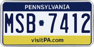 PA license plate MSB7412