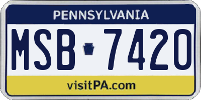 PA license plate MSB7420