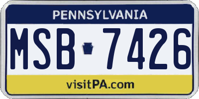 PA license plate MSB7426