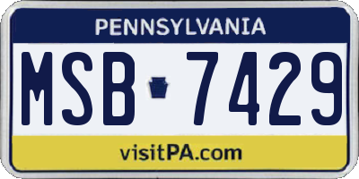 PA license plate MSB7429