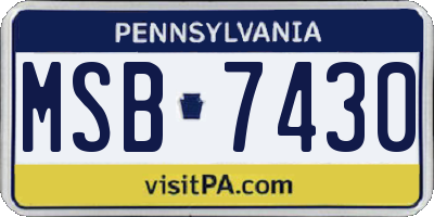 PA license plate MSB7430