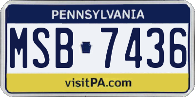 PA license plate MSB7436