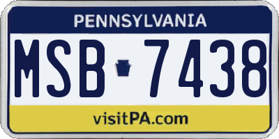PA license plate MSB7438