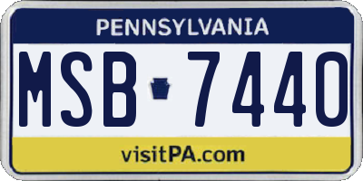 PA license plate MSB7440