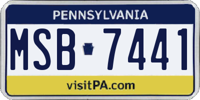 PA license plate MSB7441