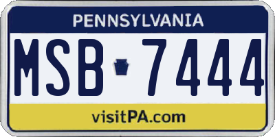 PA license plate MSB7444