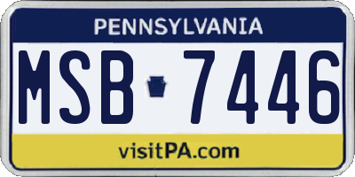PA license plate MSB7446