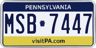 PA license plate MSB7447