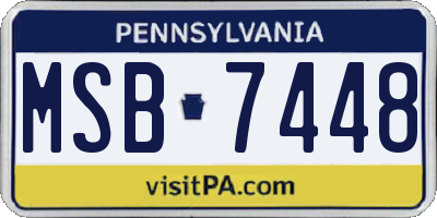 PA license plate MSB7448
